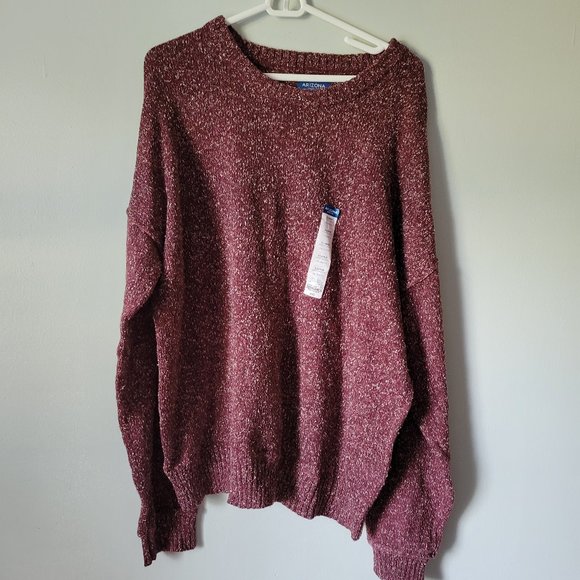 Arizona Jean Company Other - Arizona Jean Company Burgundy Crew Neck Knit Sweater XL Long Sleeve NWT